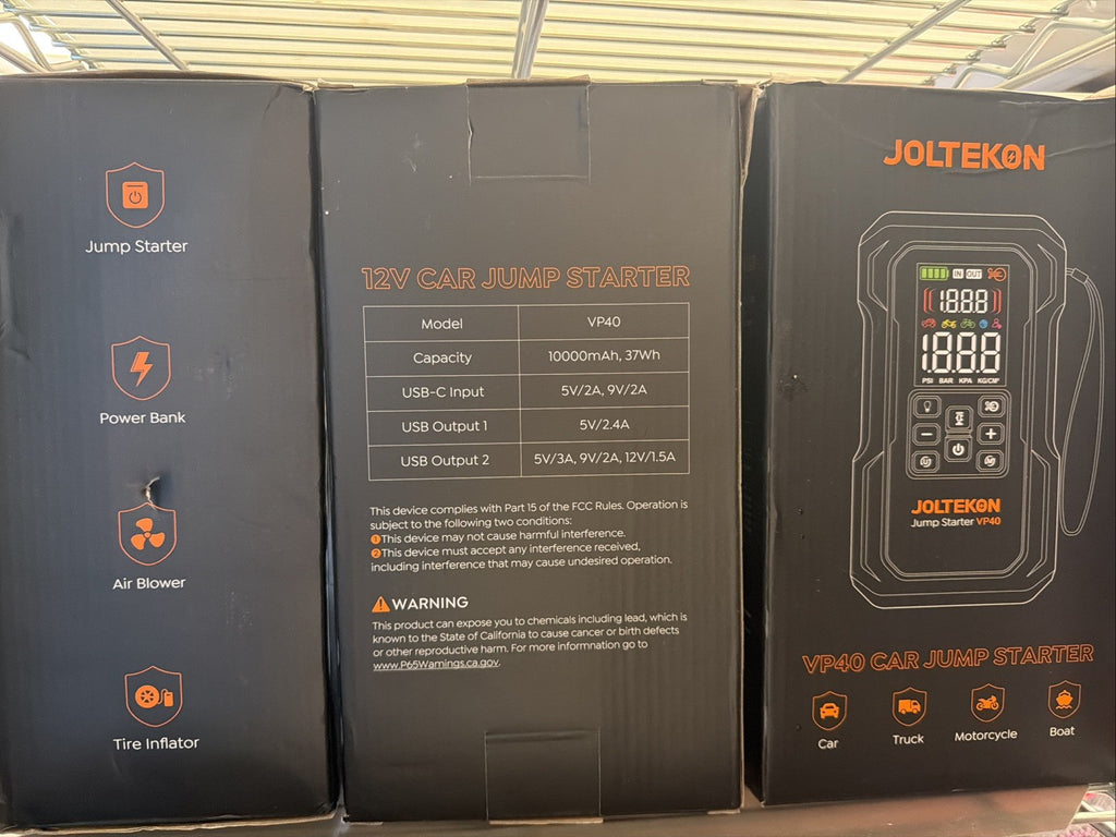 JOLTEKON Car, Truck , Motorcycle ,Boat Battery Jump Starter VP40 Air Compressors