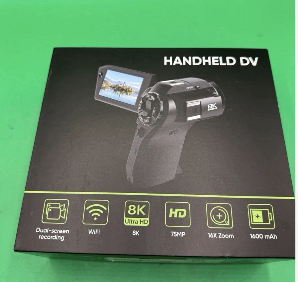 8K Video Camcorder - 75MP Vlogging Camera with Dual View Recording