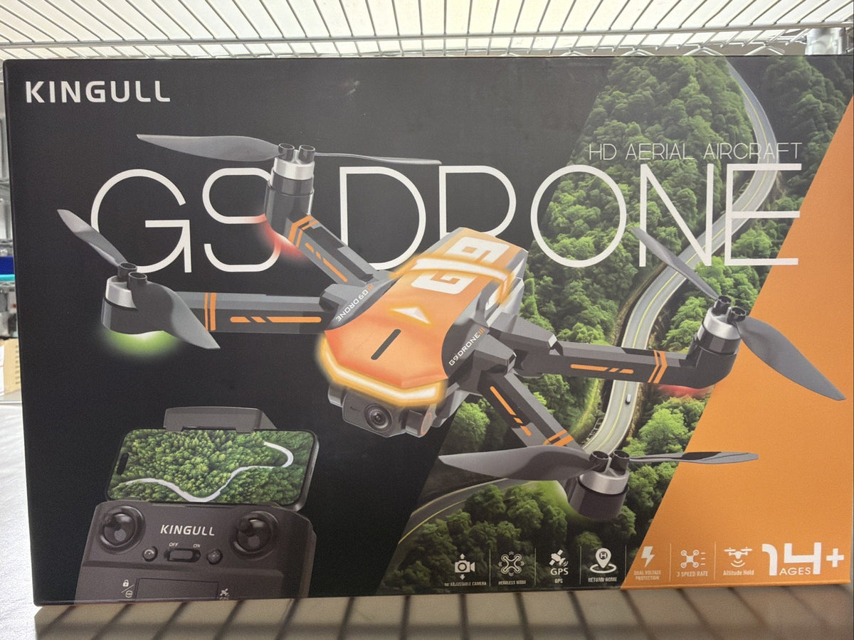 Kingull G9 Drone HD Aerial Aircraft GPS Adjustable Camera Orange Black with Case