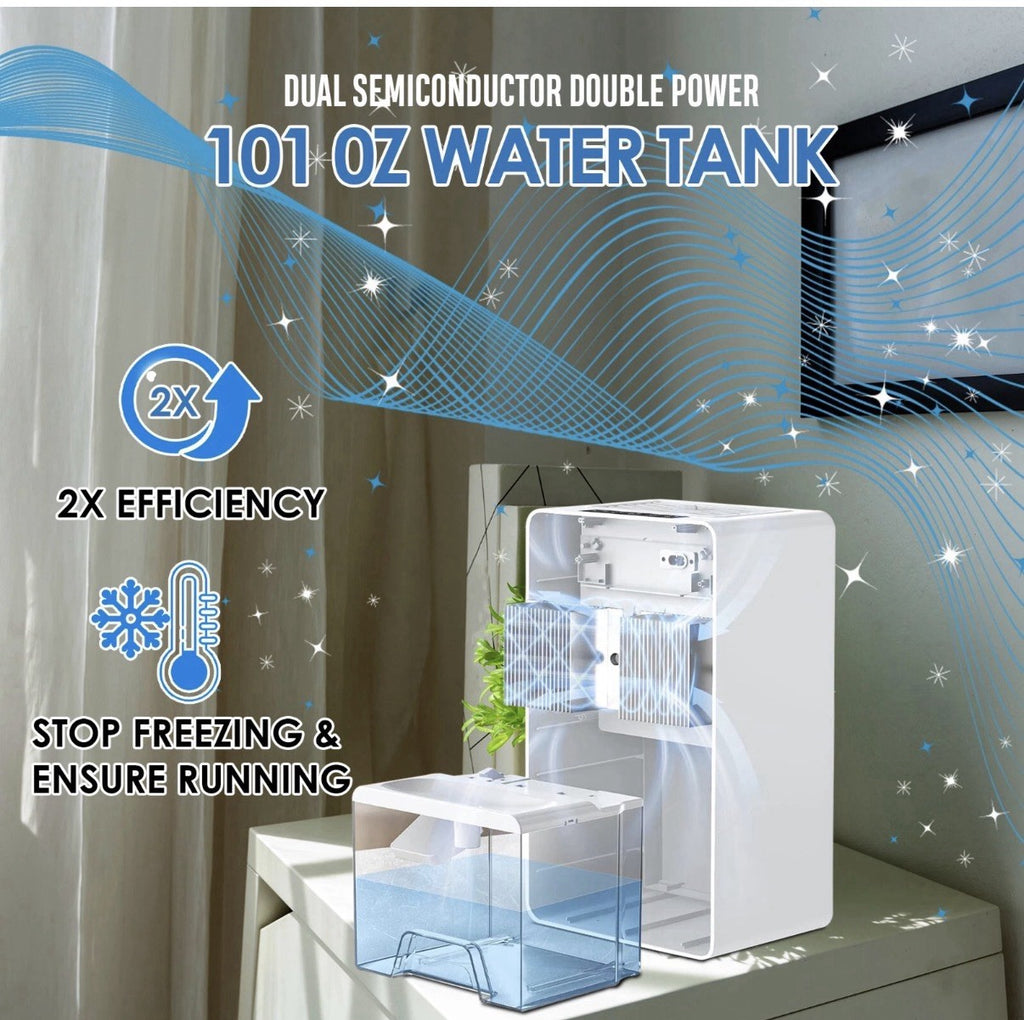 101oz Dehumidifier for Home, 7500 Cubic Feet(800 sq ft) Quiet Dehumidifier