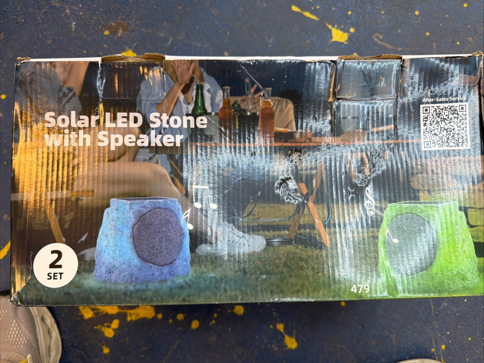 Solar LED Stone Speakers 2 Sets Outdoor Waterproof