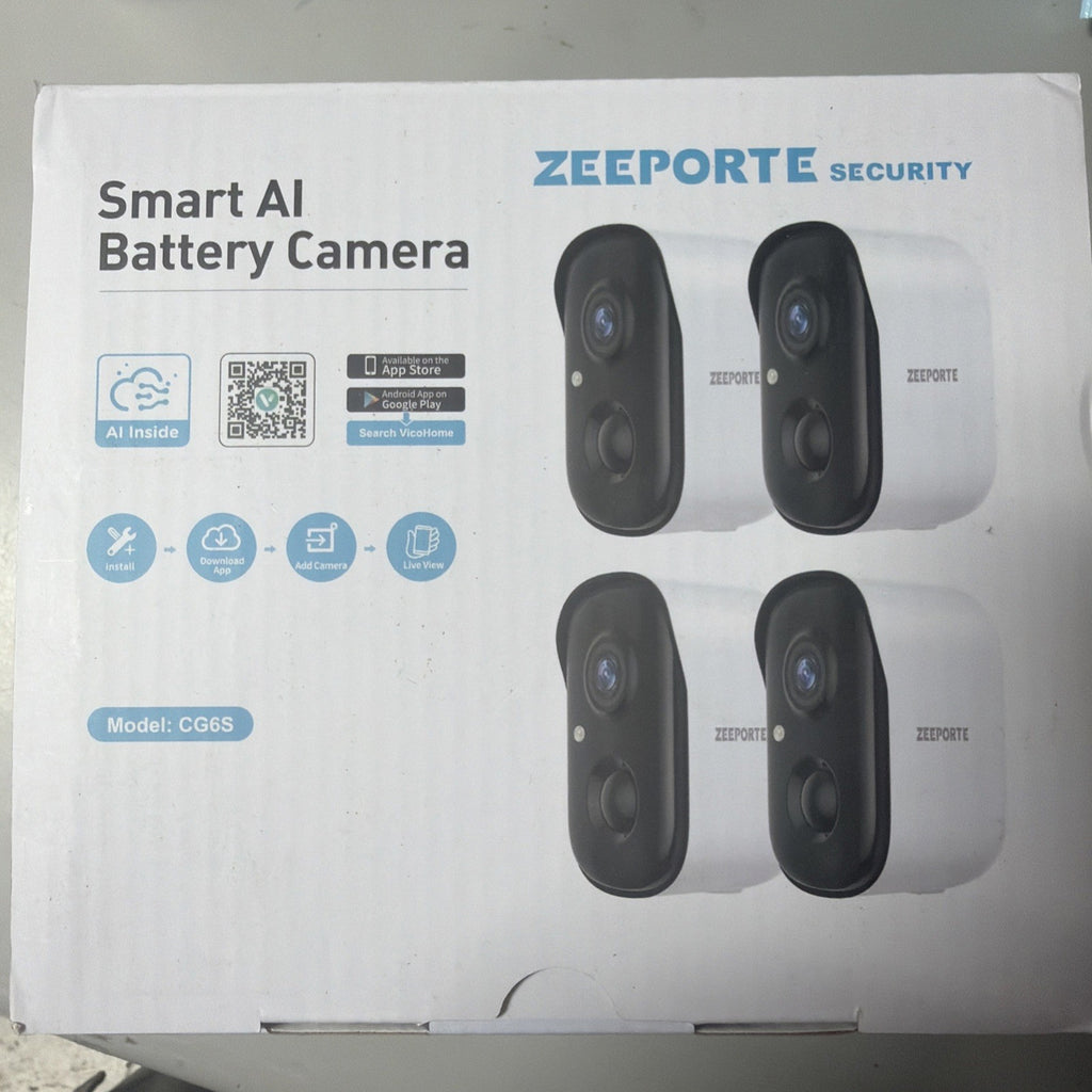 4PK Smart AI Battery Wireless Camera 2K, Battery Powered Wifi Ai Motion Detecti