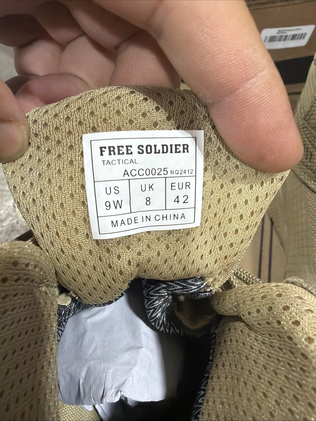 Free Soldier Men's Tactical Boots Beige Solid Insulated Water ProfUS Us9w,42EUR