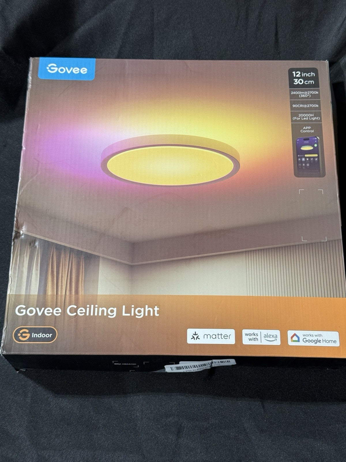 Govee Ceiling Light H60A1 Black 12 inch