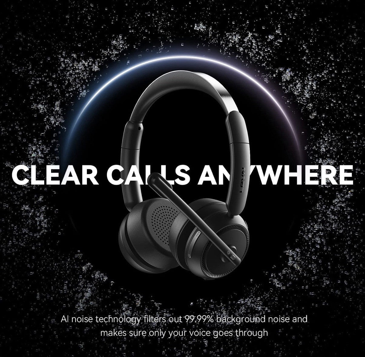 Wireless Headset with Mic for Work, Bluetooth Headset with Microphone