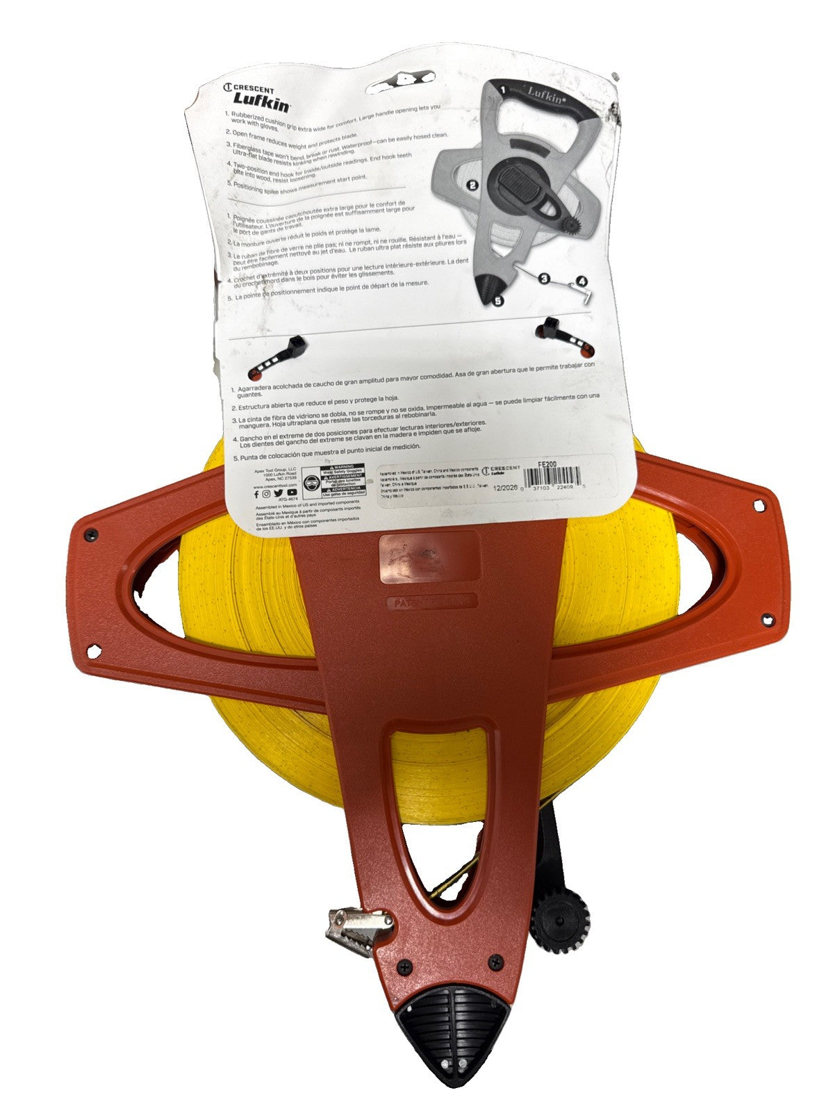 Lufkin FE200 Long Measuring Tape, 200ft x 1/2", Fiberglass QTY 1