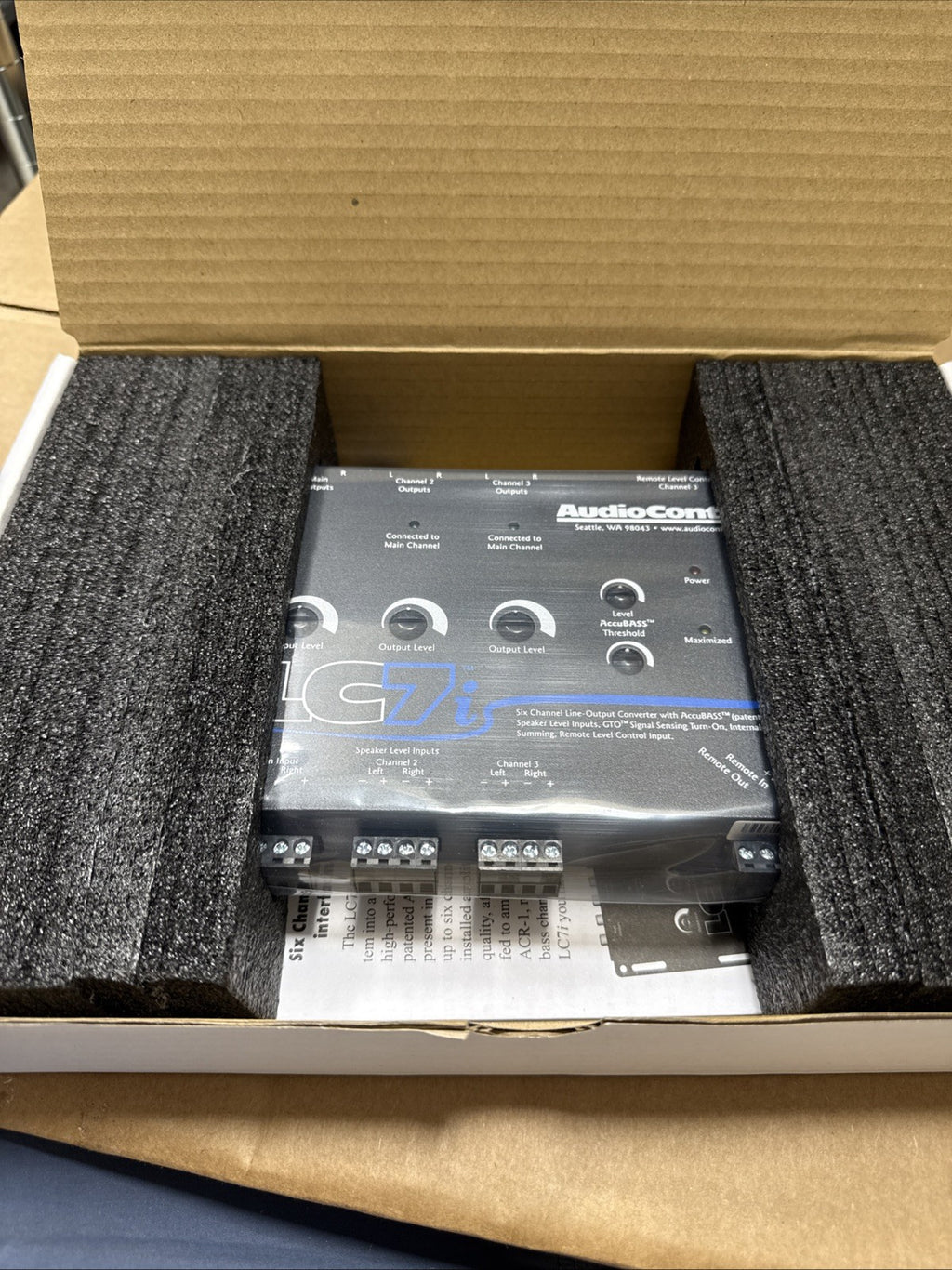 AudioControl LC7i - Black Six Channel Line Out Converter with AccuBASS - Black