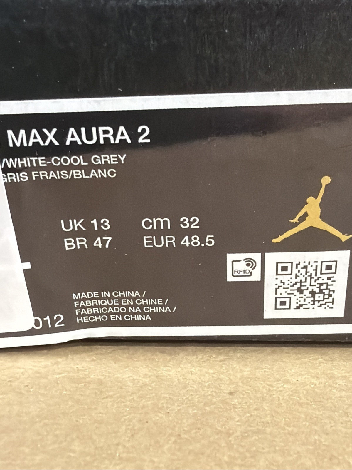 Size 13 - Jordan Max Aura 2 Medium Grey