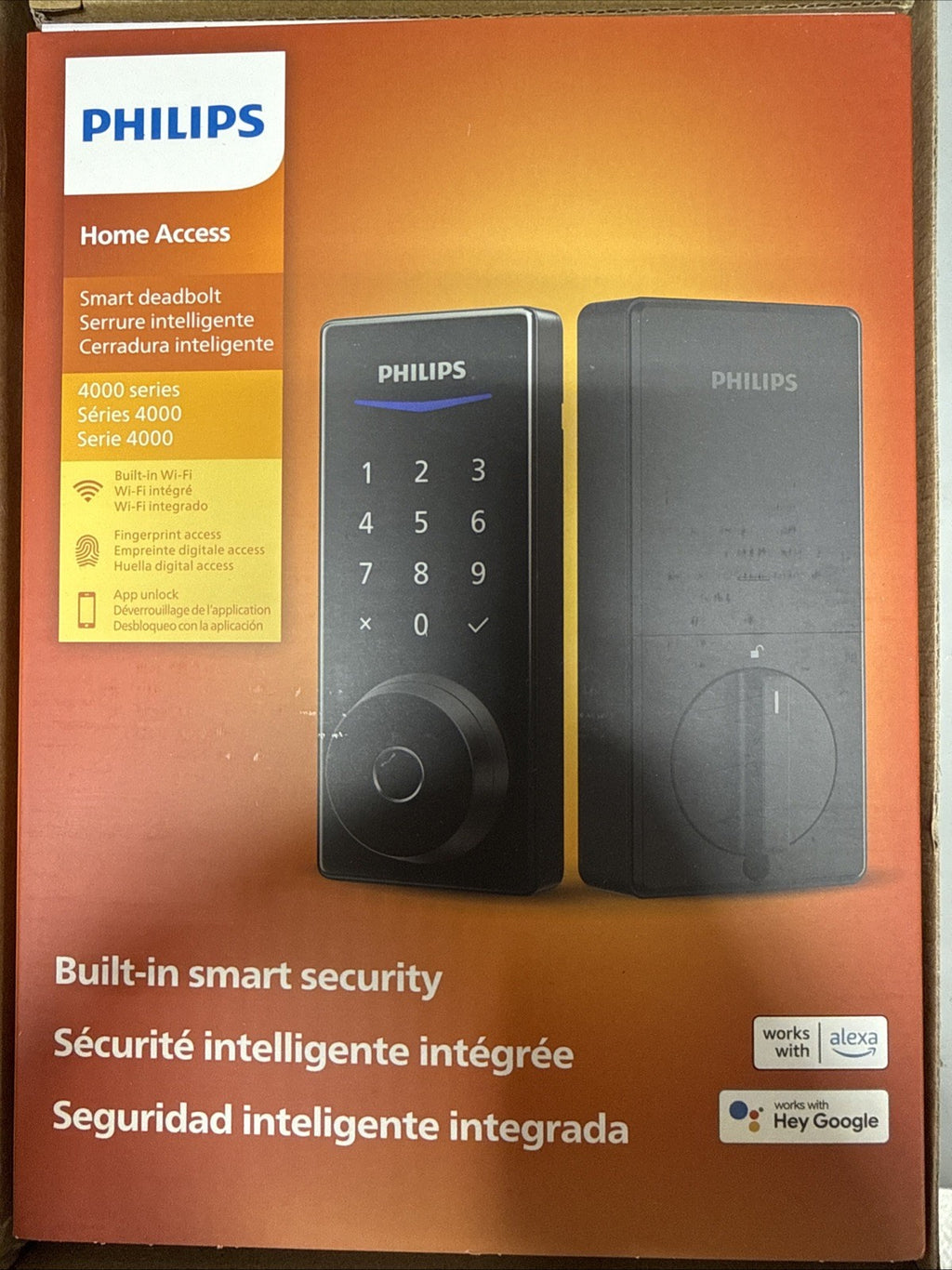 Philips 4200 Smart WiFi Fingerprint Keypad Deadbolt Door Lock with Lever DDL242X