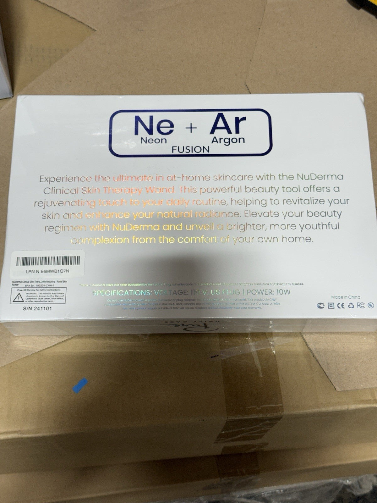 NuDerma Clinical With Neon & Argon Skin Therapy Wand With 6 Fusion Applicators 