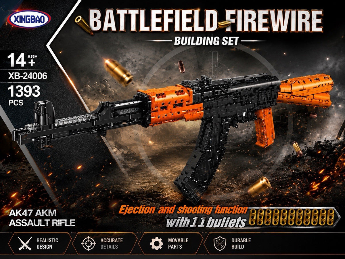 Master Builder: 1393 Pcs AK47 Gun - S-Tier Tactical Desktop Office Decor