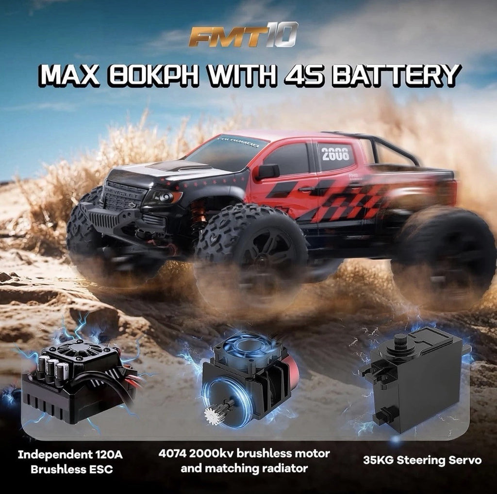 FMS FMT10 Chevrolet Colorado 1/10 RC Truck – Officially Licensed, 4WD Brushless
