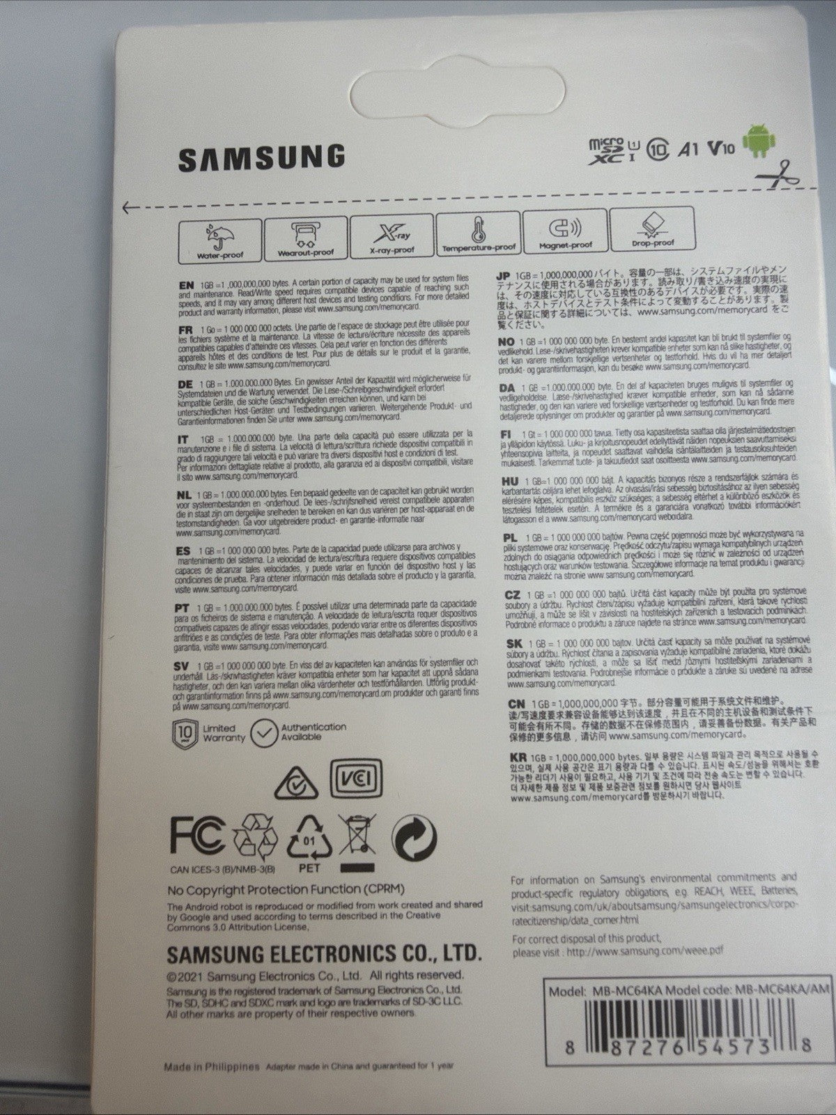 Samsung EVO PLUS 64GB  Transfer Speed 130MB/s microSDXC micro SD adapter MicroSD