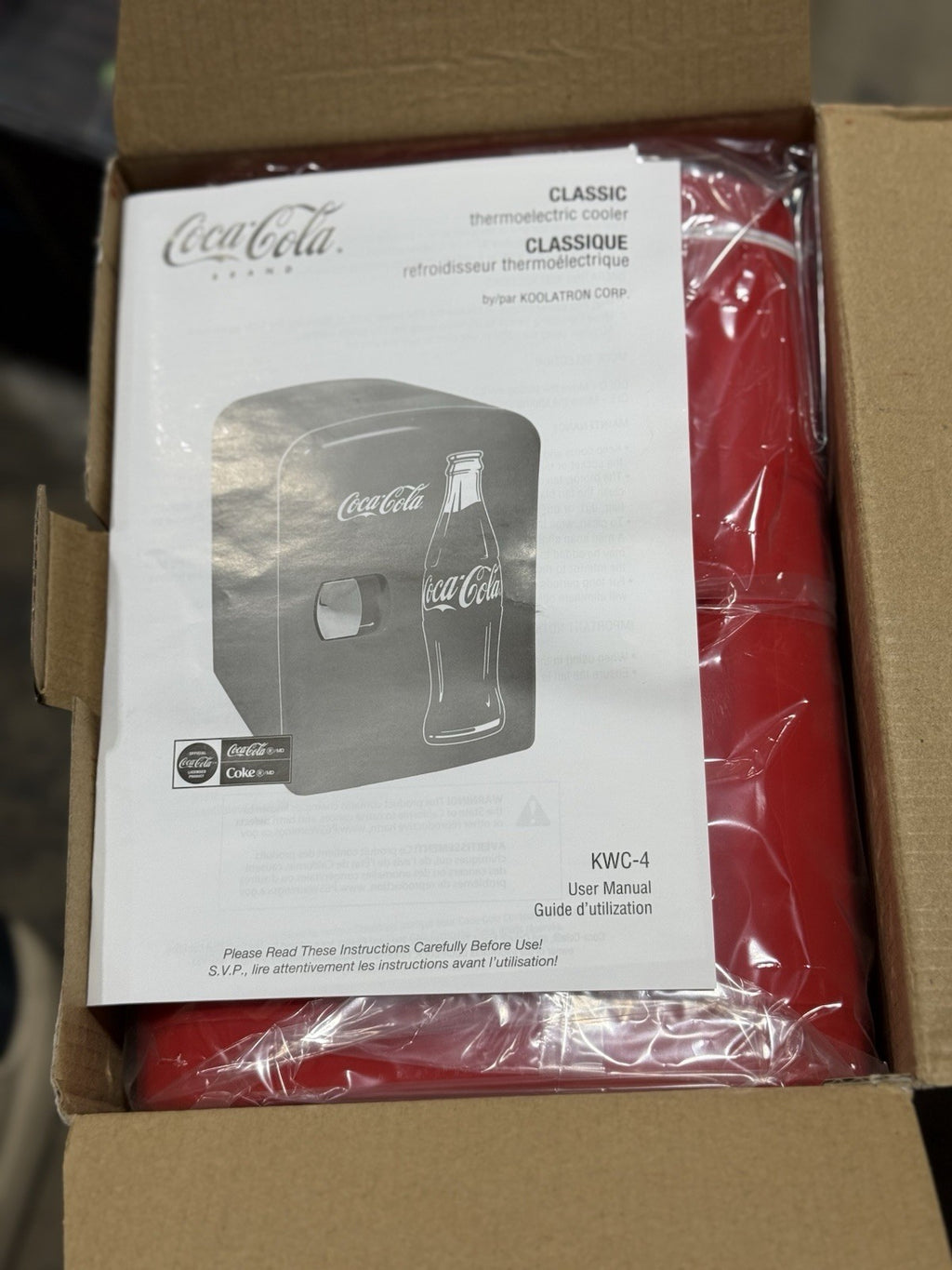 NEW Coca Cola 6 Can Personal Mini Cooler Mini Fridge 120VAC or 12VDC Home or Car