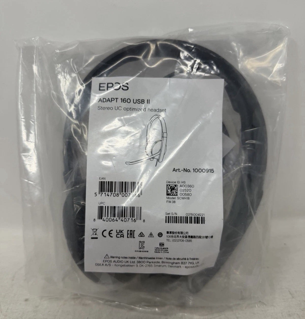 EPOS Adapt 160 USB II Stereo Optimized Headset with Mic