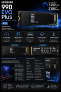 Samsung 990 EVO PLUS 4TB Internal SSD PCIe Gen 4 x4 NVMe Solid State