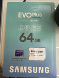 Samsung EVO PLUS 64GB  Transfer Speed 130MB/s microSDXC micro SD adapter MicroSD