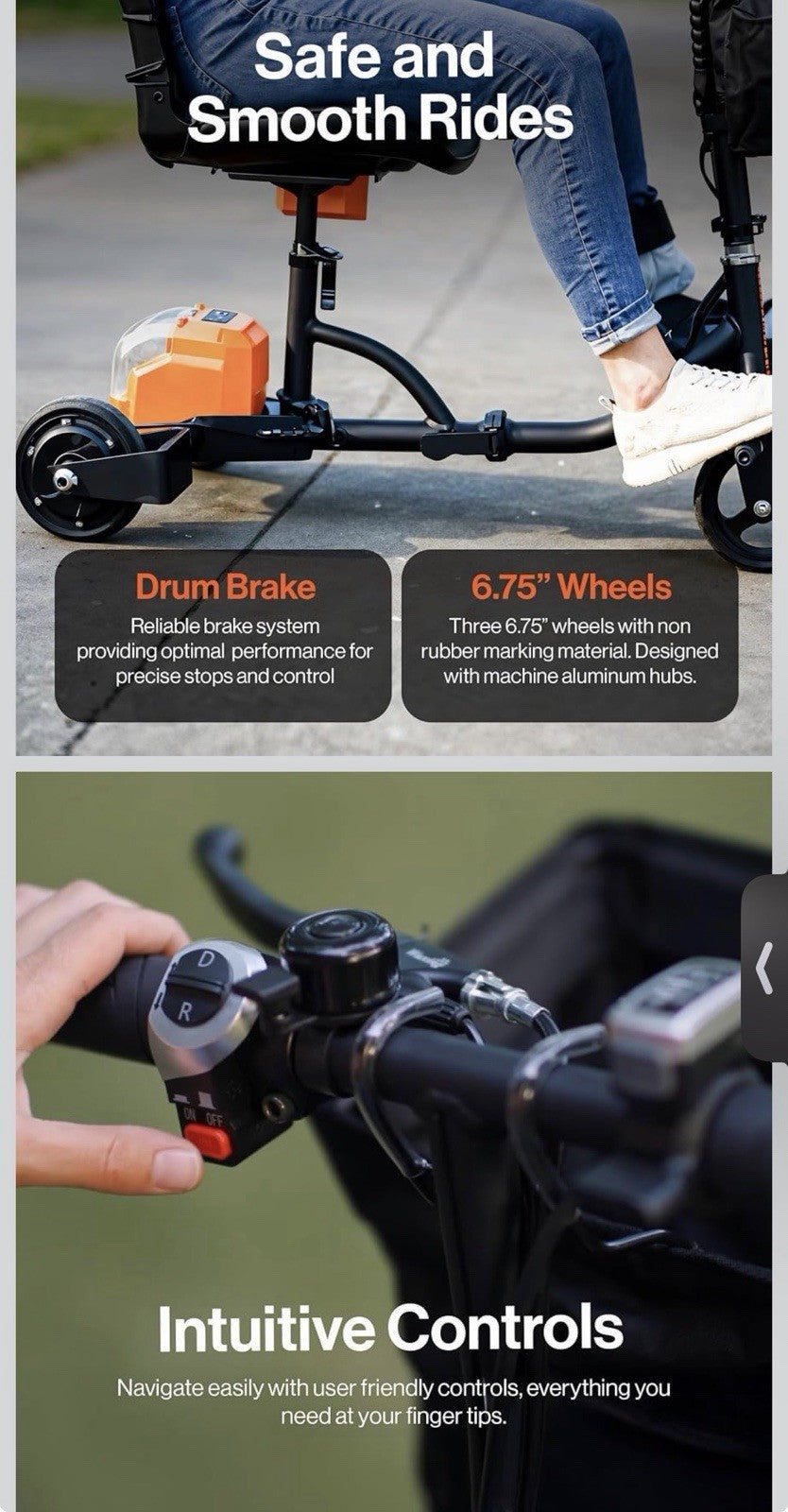 SuperHandy Foldable Mobility Scooter for Adults, 3 Wheel, One Battery