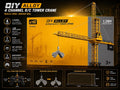DIY Alloy 4-Channel RC Tower Crane, 50.4” Height, 360° Rotation, Grab Bucket