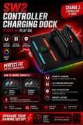 SW2 Controller Charging Dock, magnetic fast charging, RGB light, safe & compact.