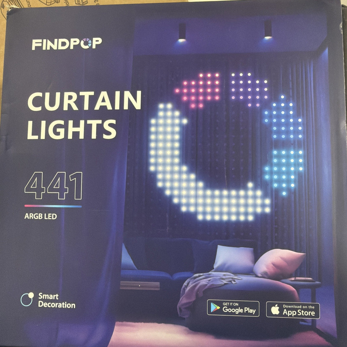 441 LED Curtain Lights, AI Smart Halloween Lights Decor, Indoor Christmas Win...