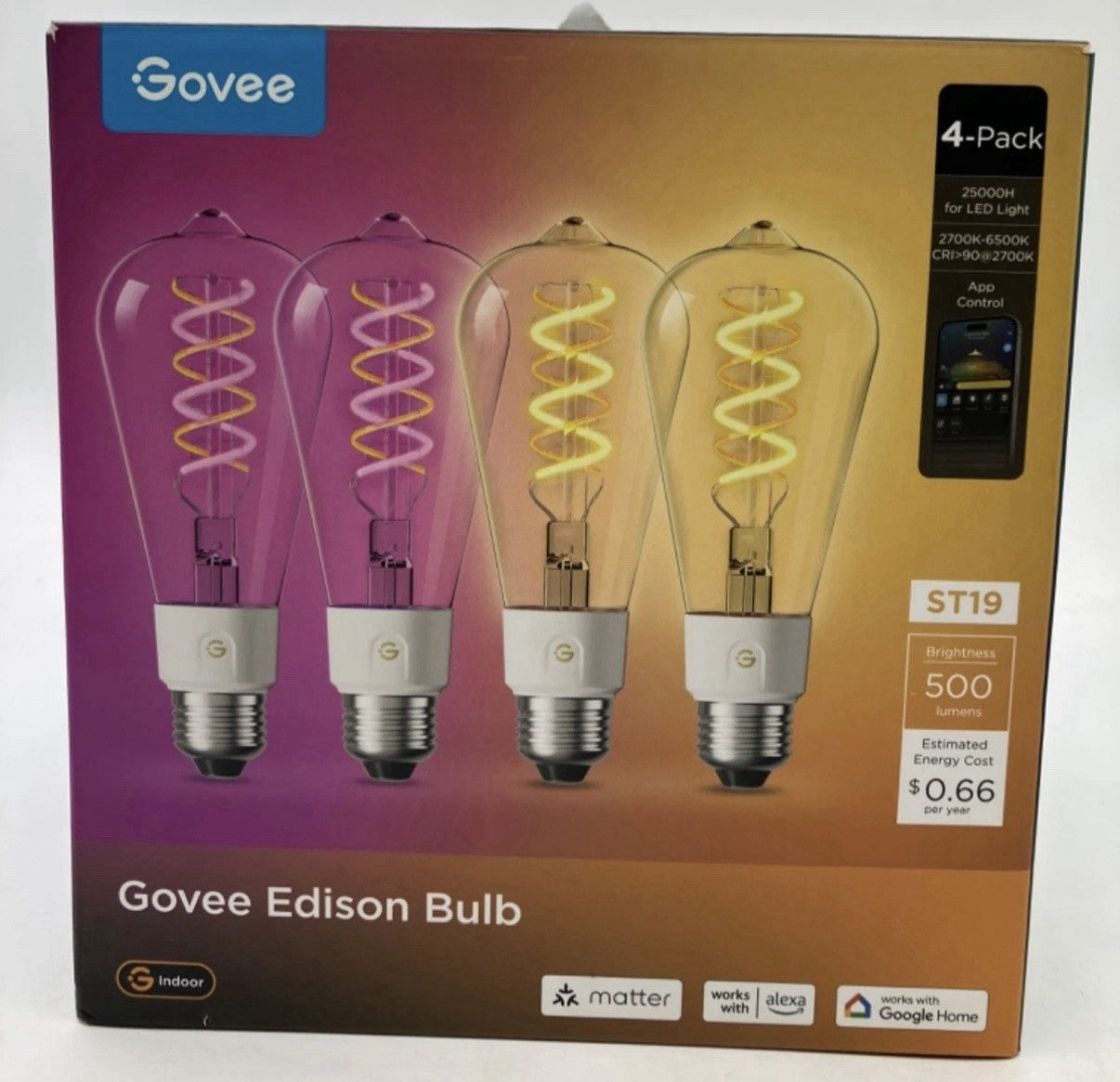 Govee Edison Bulb (4-Pack) H14C0 Smart Light Bulbs  