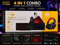 DENX 4-in-1 Gaming Kit - RGB Lighting Keyboard + Precision Mouse + Comfortable H