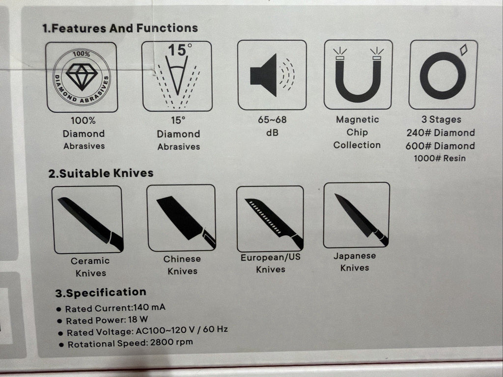 changhe 3-stage diamond electric knife sharpener EKS-01