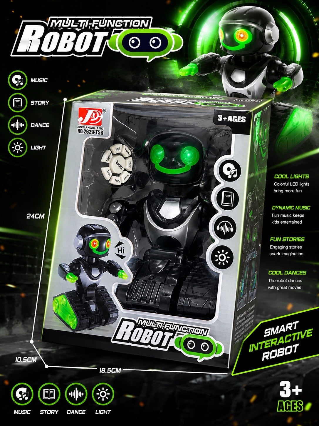 Original ￼Bump & Go Fun Smart Robot Interactive Remote Control Sing Spin Dance