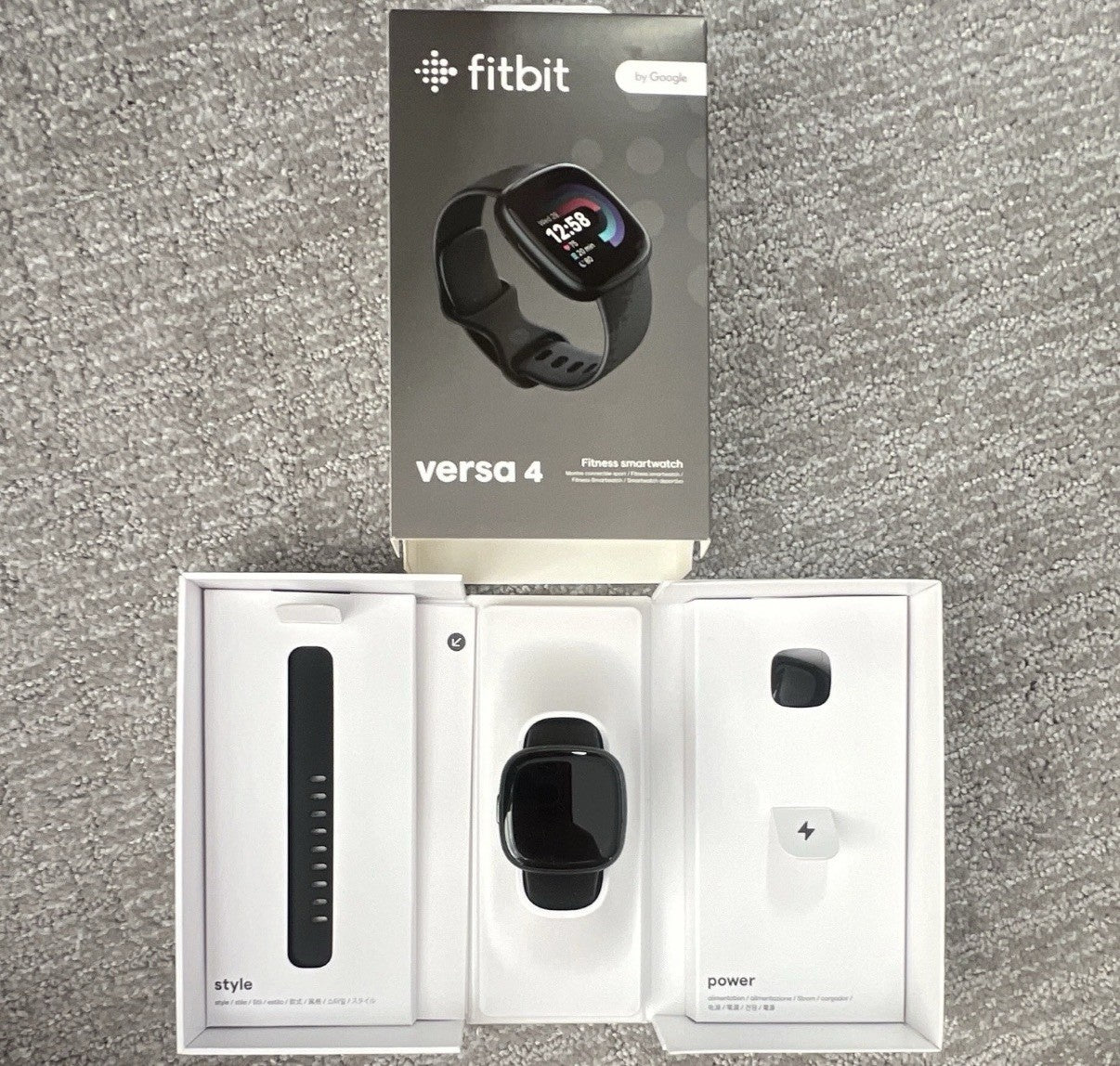 Fitbit Versa 4 40mm Black Aluminum Smartwatch, Silicone Band, GPS, HR, BT