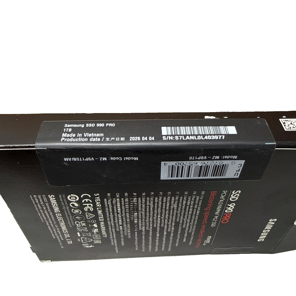 Samsung 990 PRO 1TB NVMe M.2 PCIe 4.0 SSD – MZ-V9P1T0B/AM