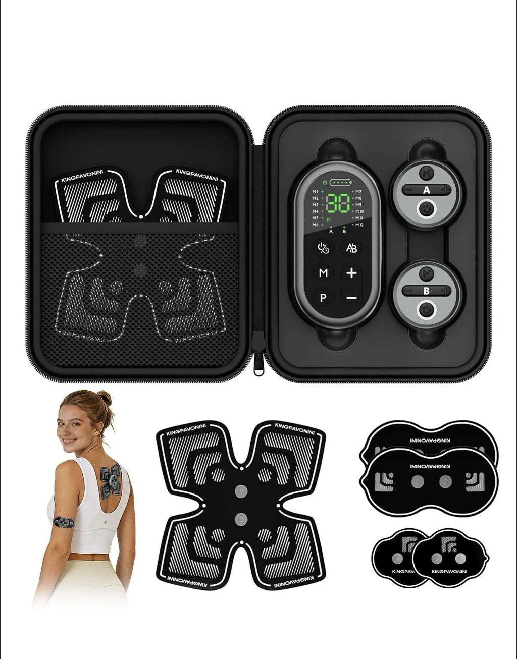 KingPavonini TENS Unit Muscle Stimulator 48 Modes Wireless
