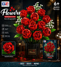 952 Pcs Building Kit, Roses Bouquet in Gift Box,Snap Toget