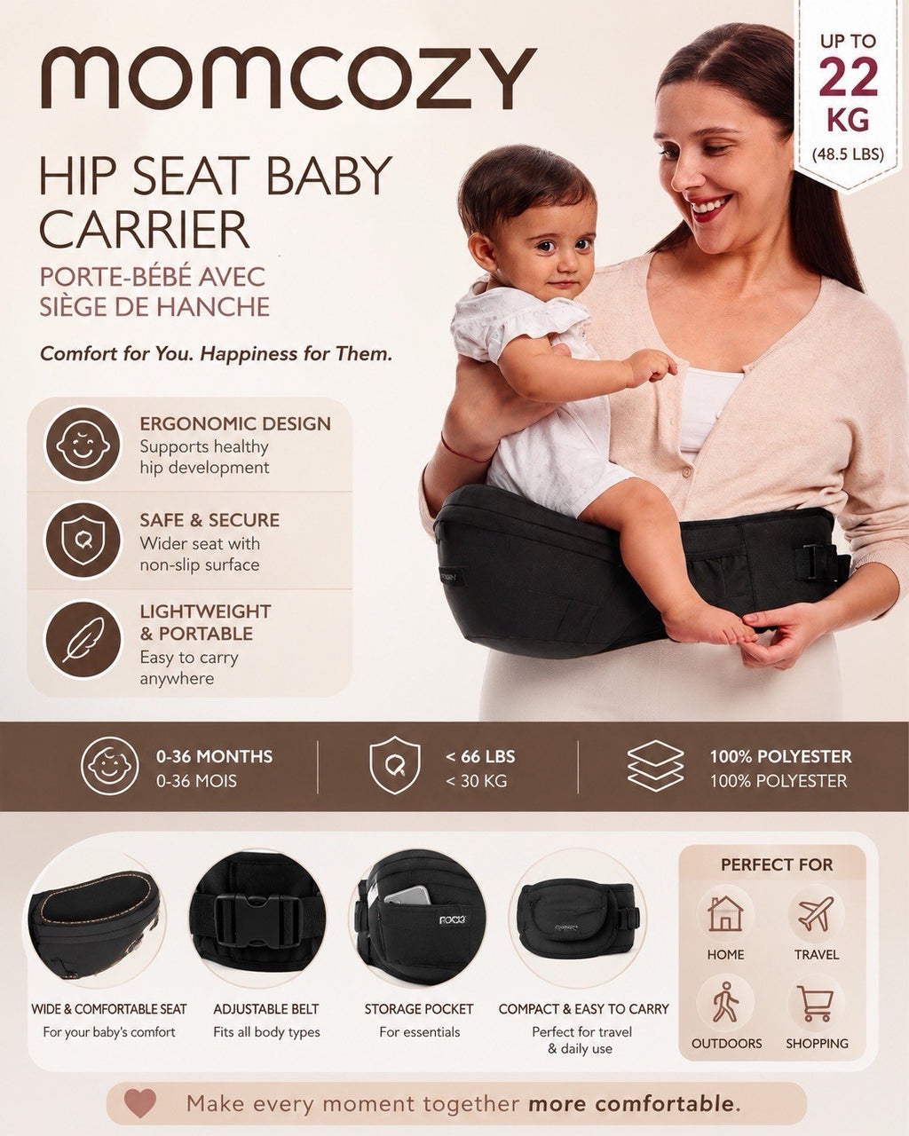 Momcozy Hip Seat Baby Carrier