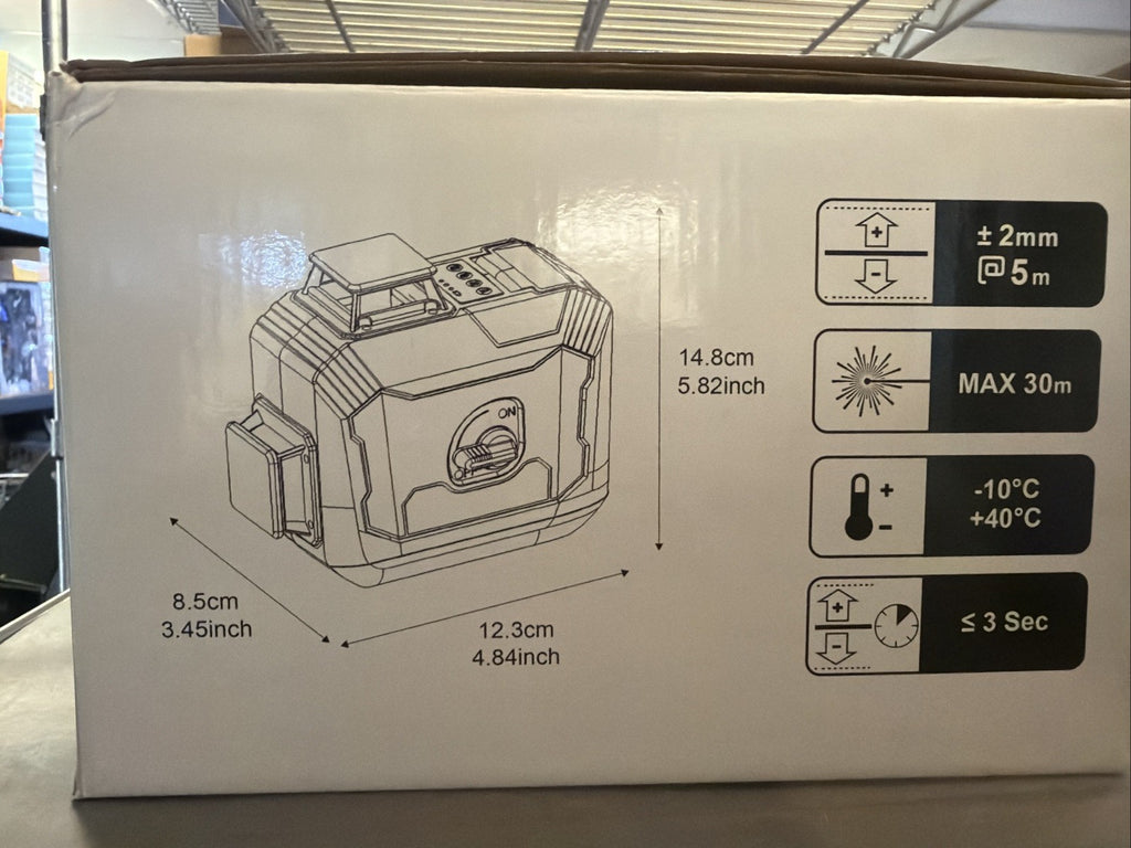 Laser Level 3x360° Cross Line Self-Leveling 5200mAh Battery for Construction