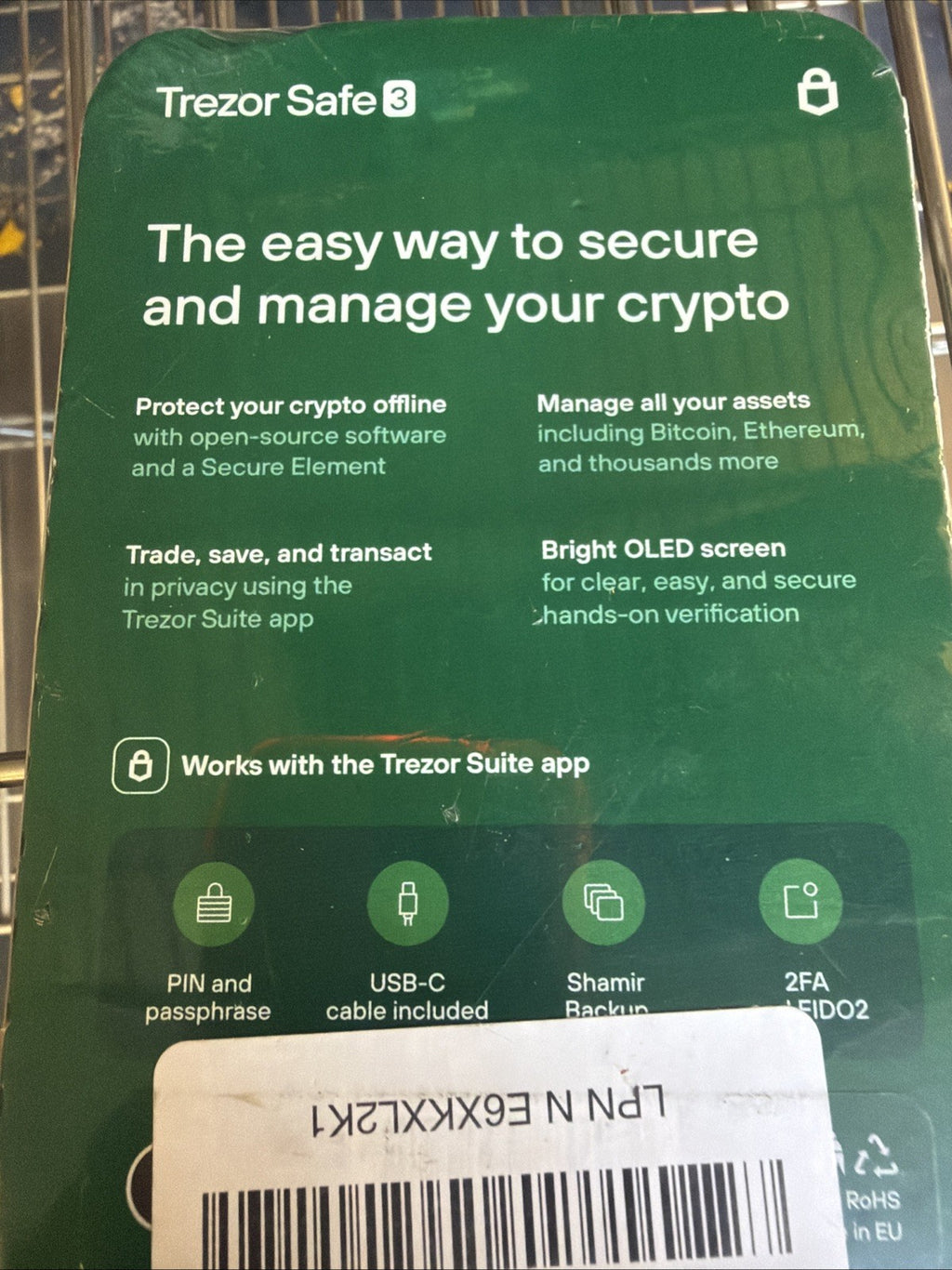 Trezor Safe 3 - Passphrase & Secure Element Protected Crypto Hardware Wallet