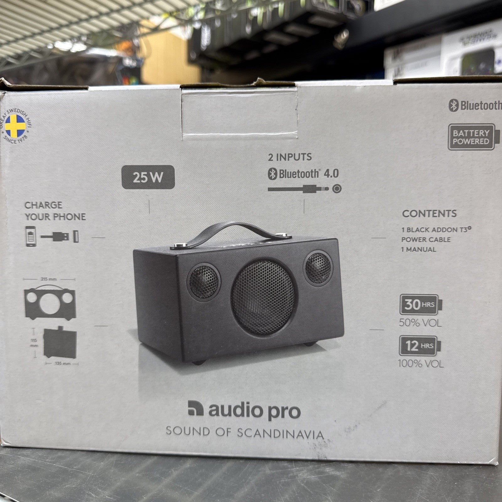 AUDIO PRO Addon T3 Bluetooth  Portable black Speaker. New￼