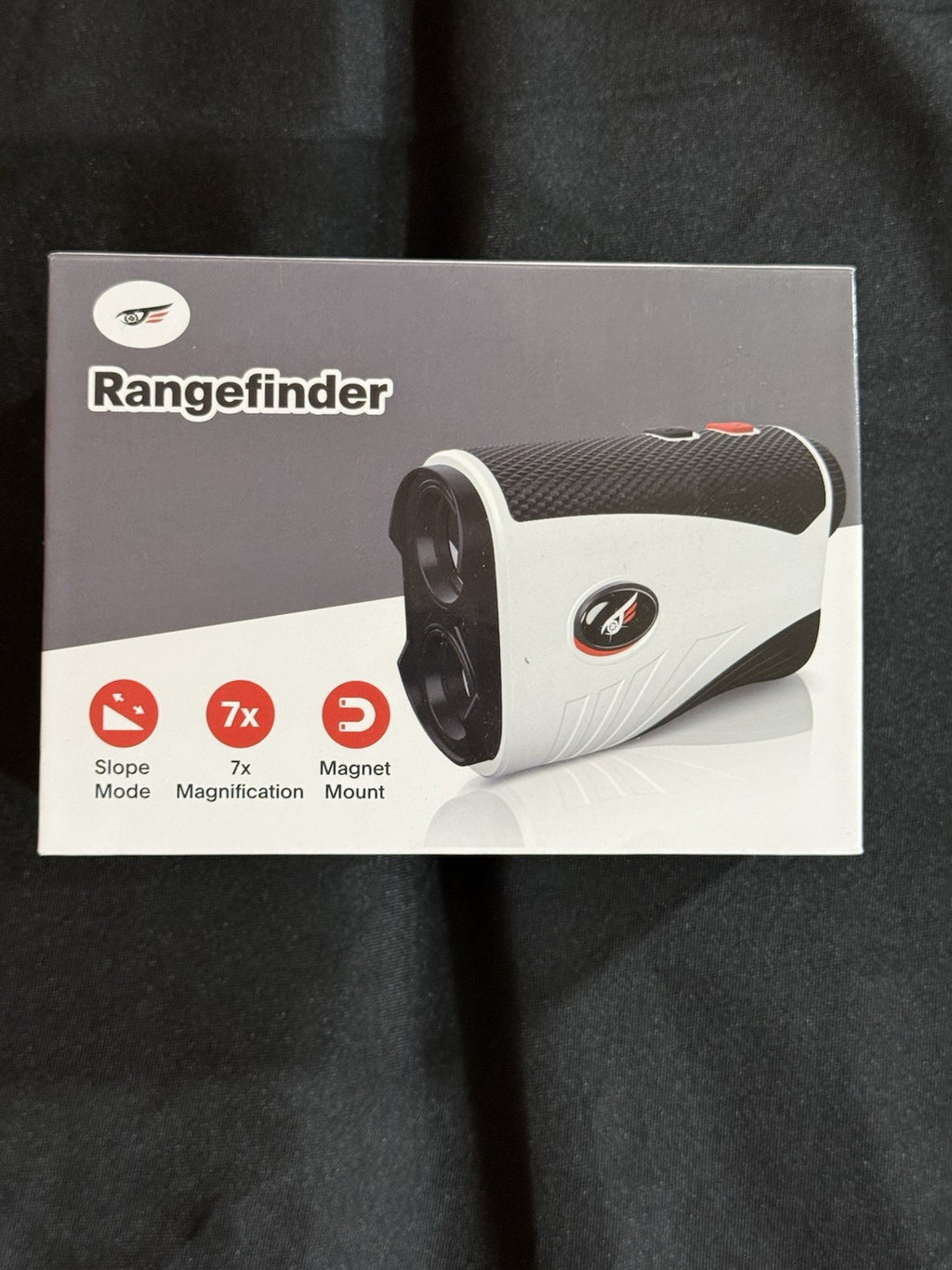 Golf Rangefinder 7x Magnification Slope Mode Magnet Mount White/Black