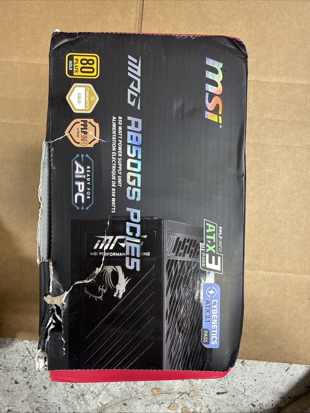 MSI MPG A850GS  80+ Gold Full Modular PSU ATX 3.1 & PCIe 5.1