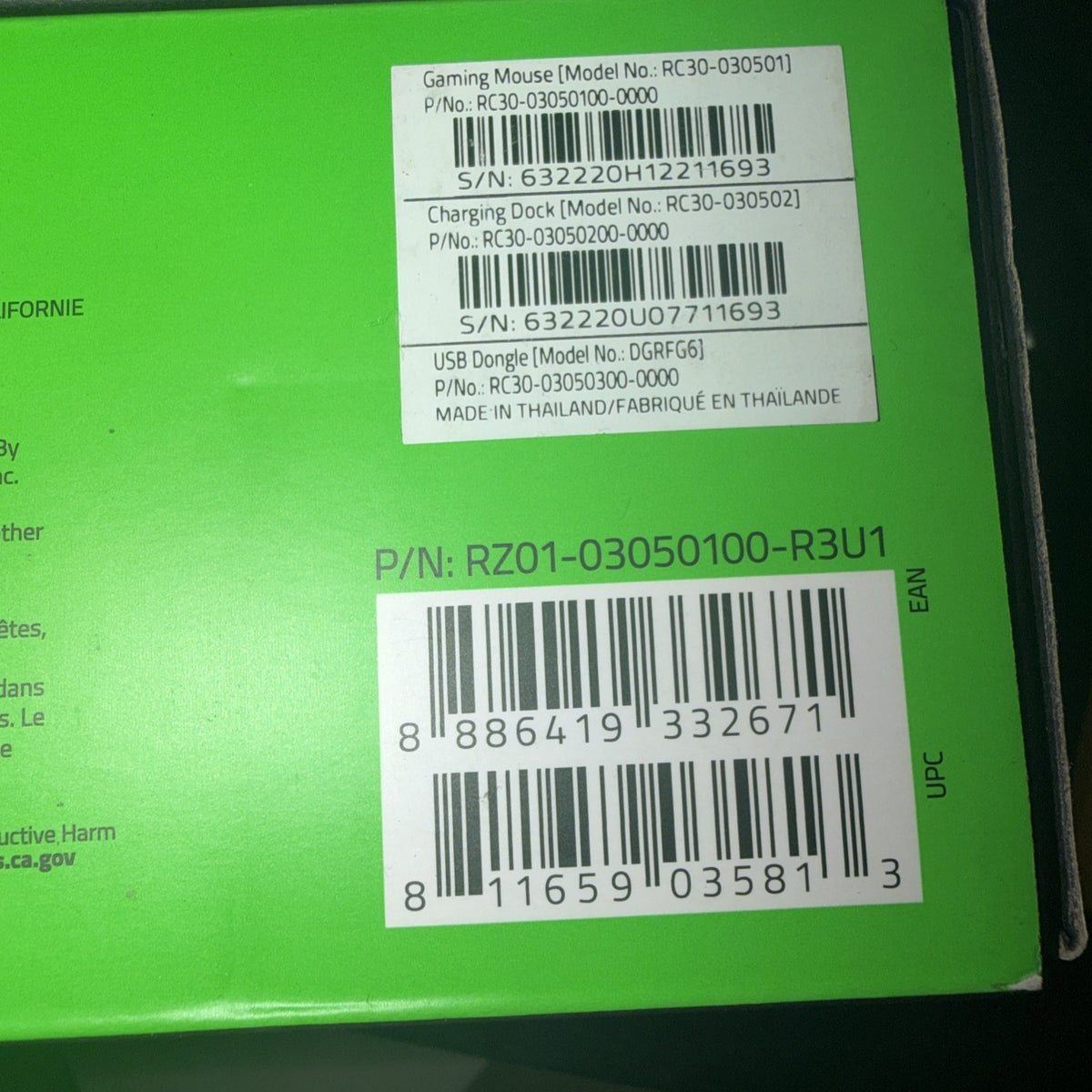 Razer Viper Ultimate RC30-030501  Gaming Mouse - No Dongle with USB Cable