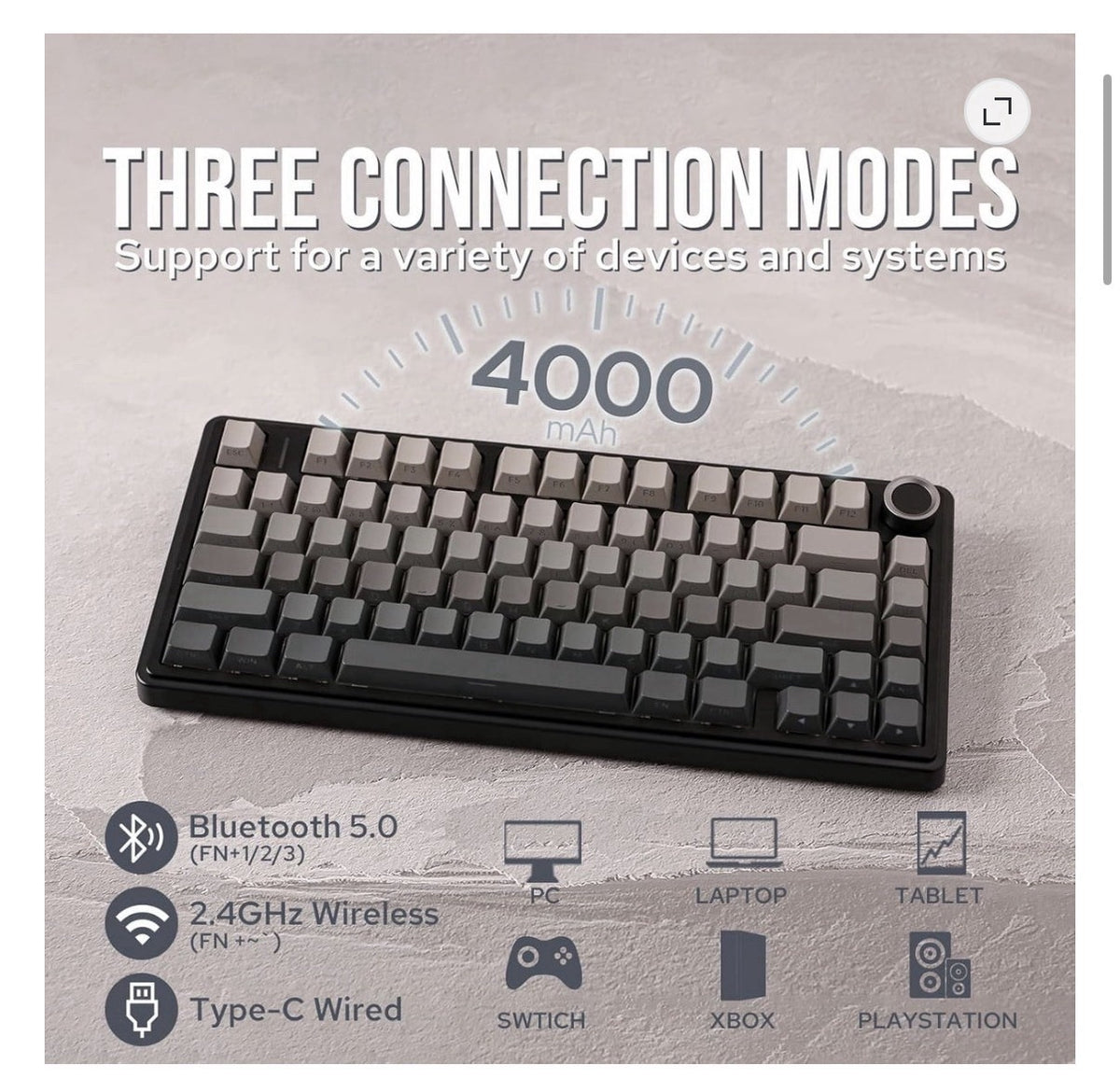 AULA F75 Wireless Gaming Keyboard Mechanical Tri-Mode RGB Backlit NEW SEALED
