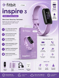 Open Box  Fitbit Inspire 3 Activity Tracker - Black with Lilac Bliss Band