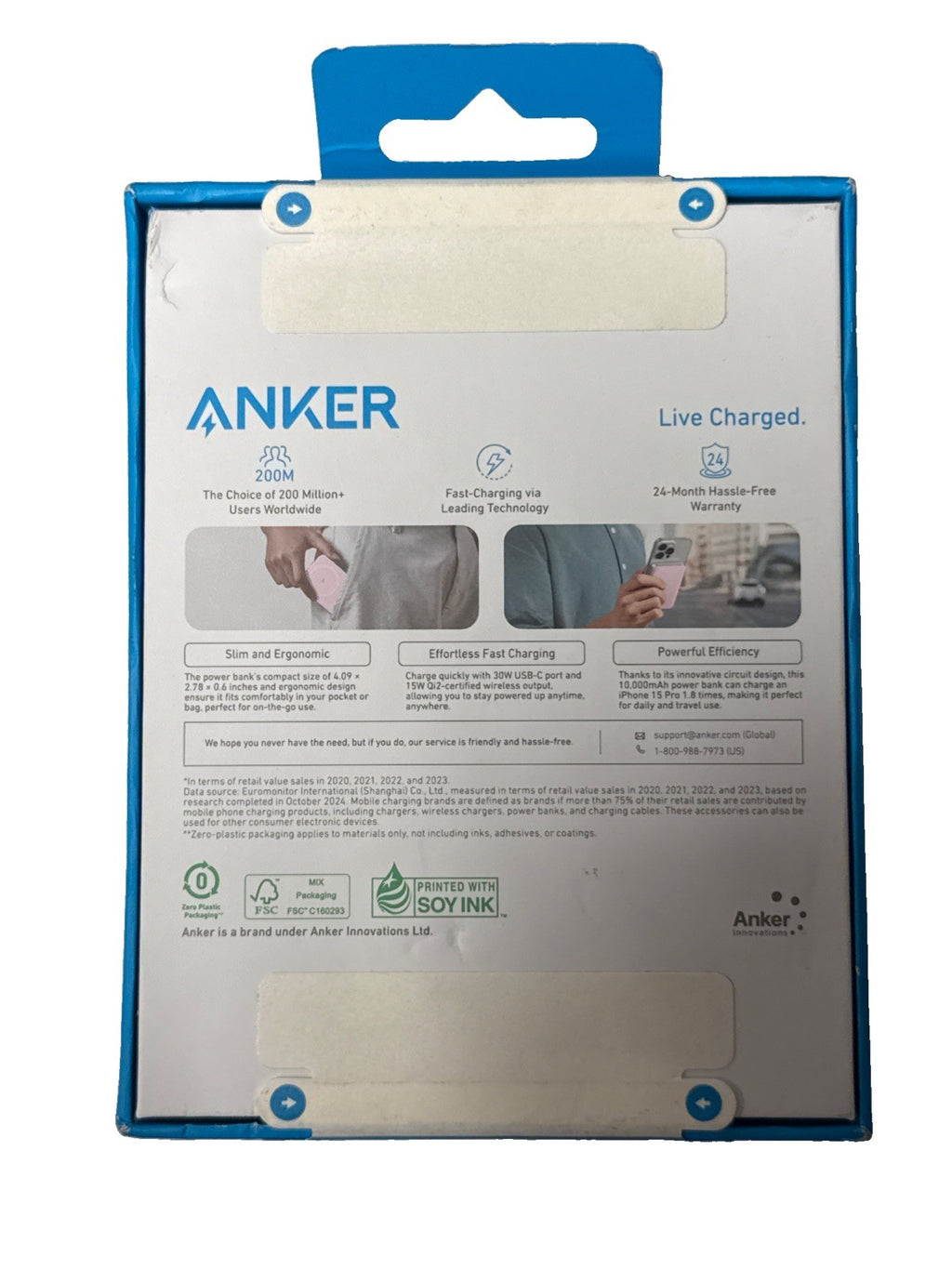 Anker MagGo Power Bank 10000mAh Slim Magnetic Battery Qi2 MagSafe Charging PINK