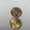 2-2000 P Sacagawea Gold Colored dollar coin