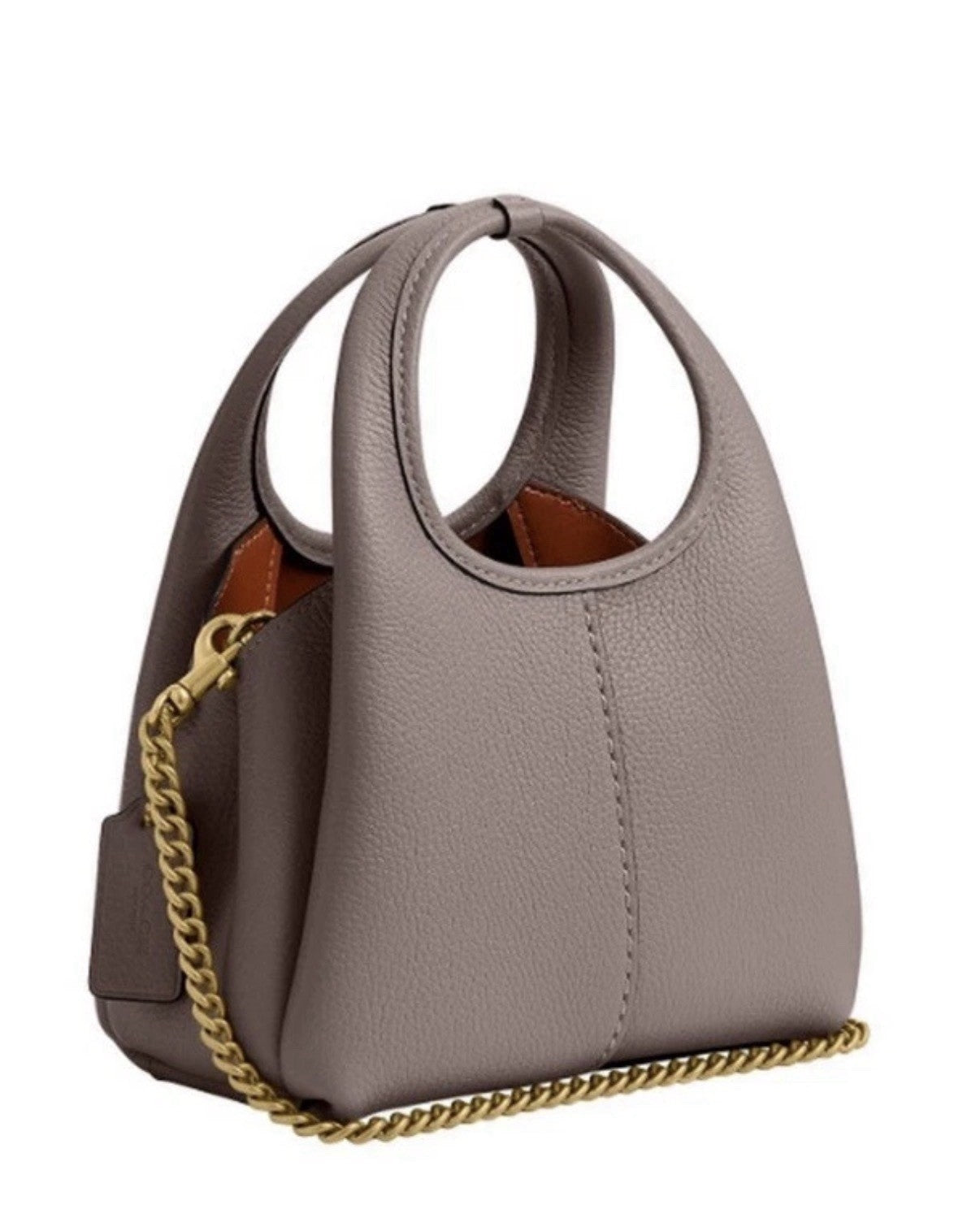 ❤️ Coach Lana 19 Mini Brass/Ash Pebble Leather Crossbody Bag