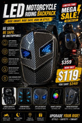 LED Motorcycle Riding Backpack APP Control Spacious