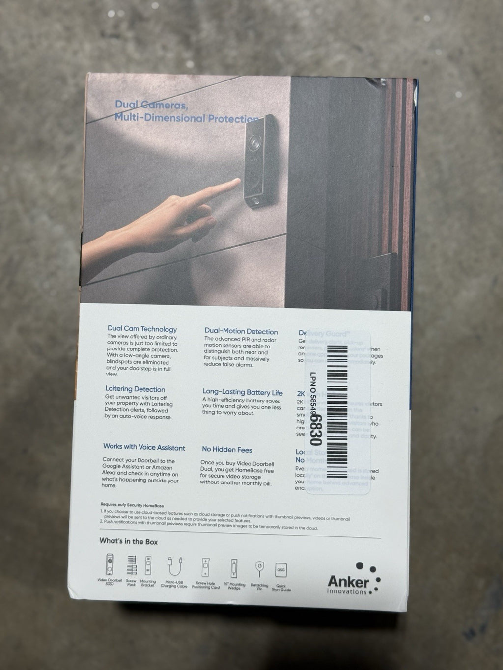 eufy S330 Video Doorbell Dual Cameras 2K FHD Family Recognition Wireless