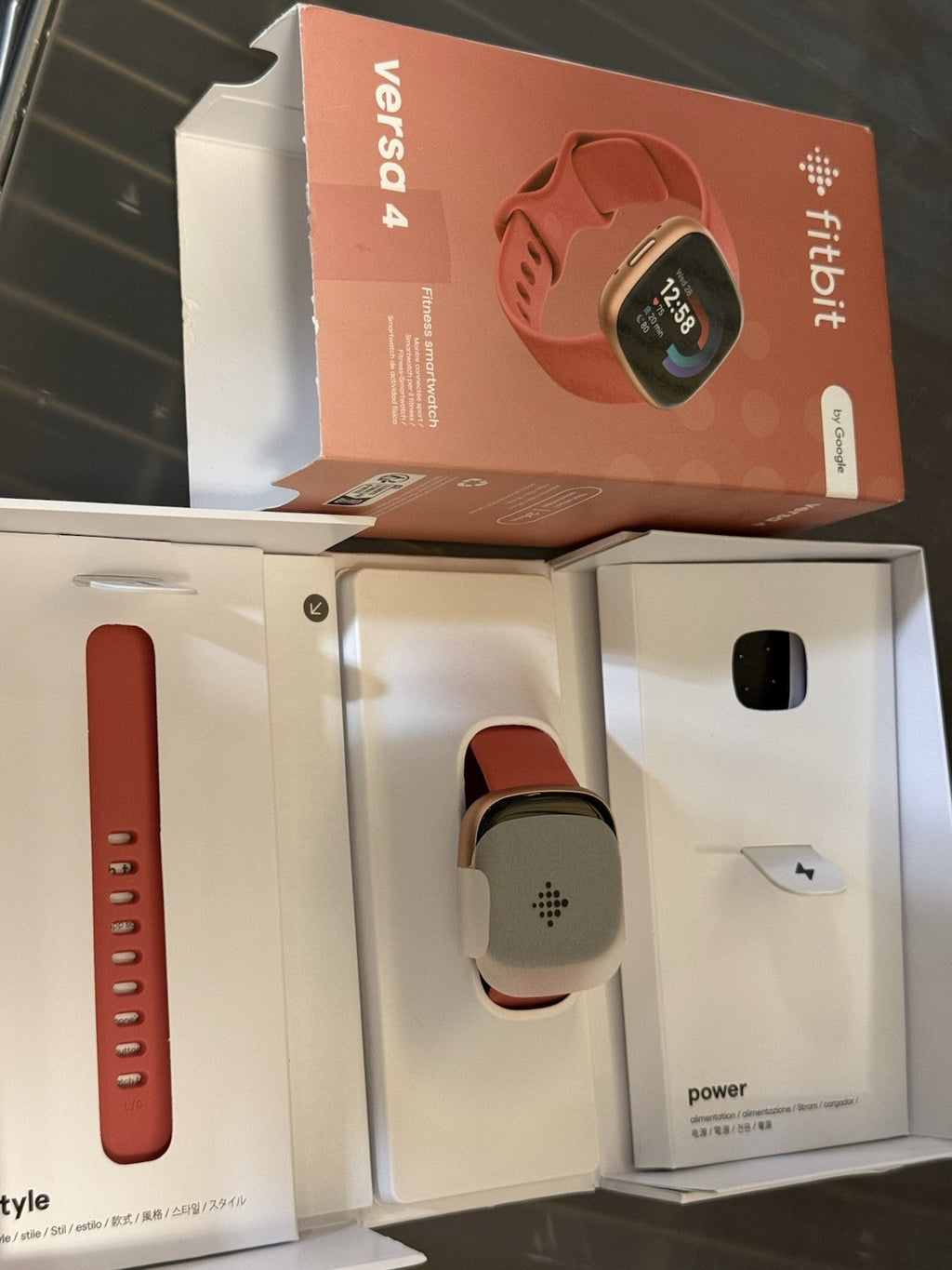 Fitbit - Versa 4 Fitness Smartwatch FB523RGRW - Copper Rose -open Box