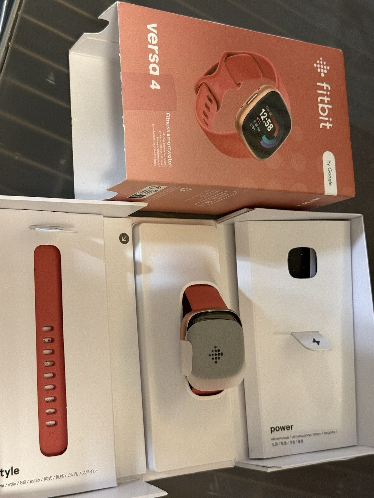 Fitbit - Versa 4 Fitness Smartwatch FB523RGRW - Copper Rose -open Box