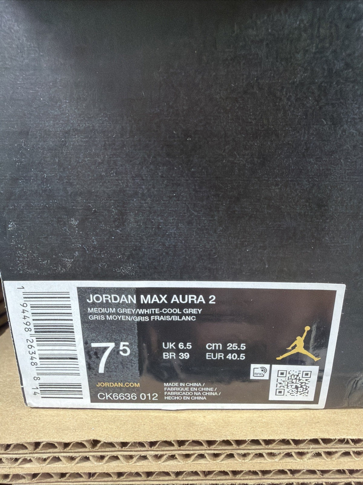 Size 6.5 - Jordan Max Aura 2 Medium Grey